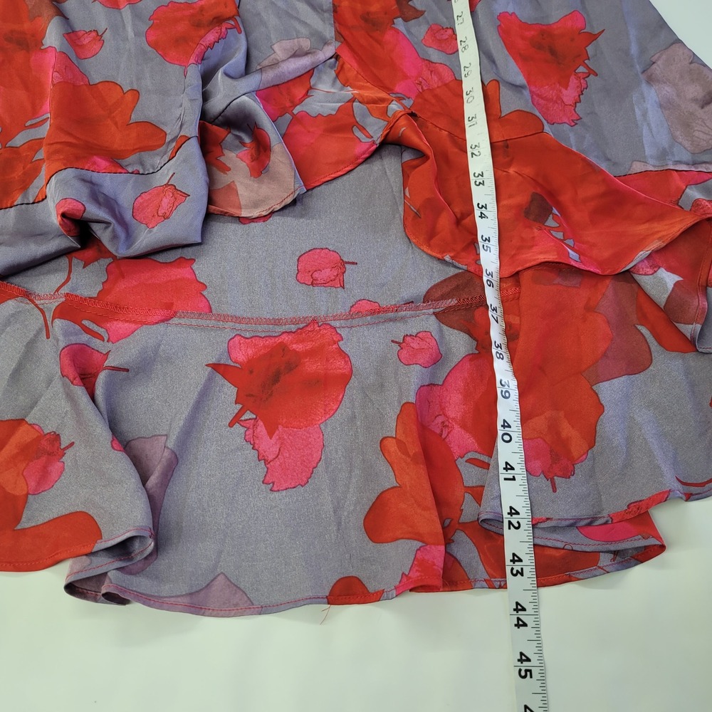 Chi Chi London Dress Women's US 8 Floral Tie Front Mini Day Dress Red UK 12 - Picture 9 of 12